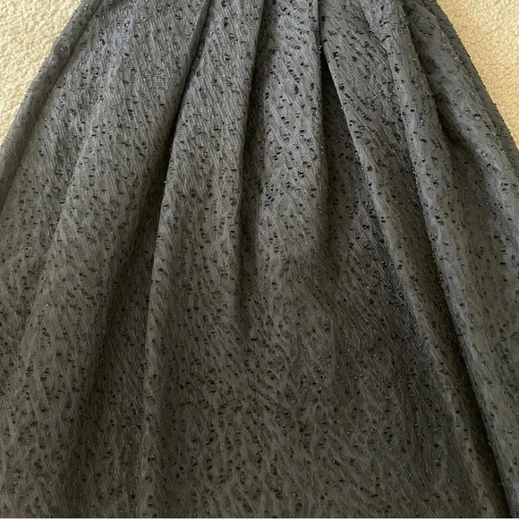 H&M Navy Jacquard Midi Pleated A-line Skirt With Pockets - Picture 4 of 6